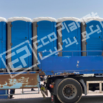 plastic portable toilets on transportation