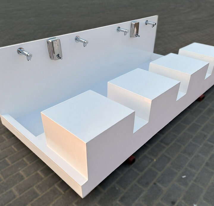 portable wudu units in white color