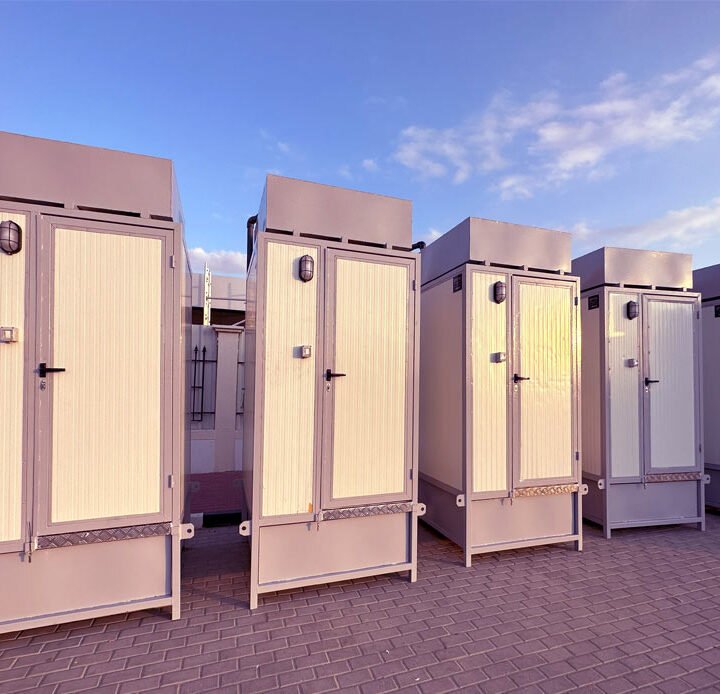 group of portable prefabricated toilet