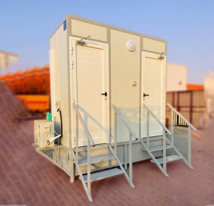 two door prefabricated portable toilets