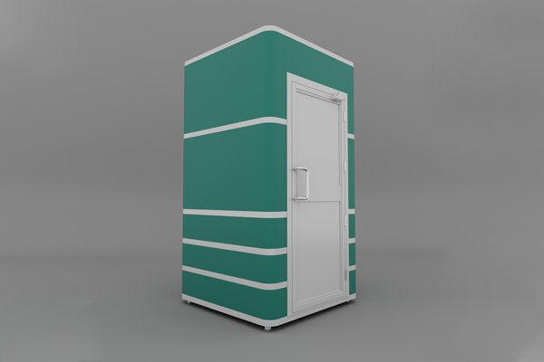 3d model portable shower units in side view