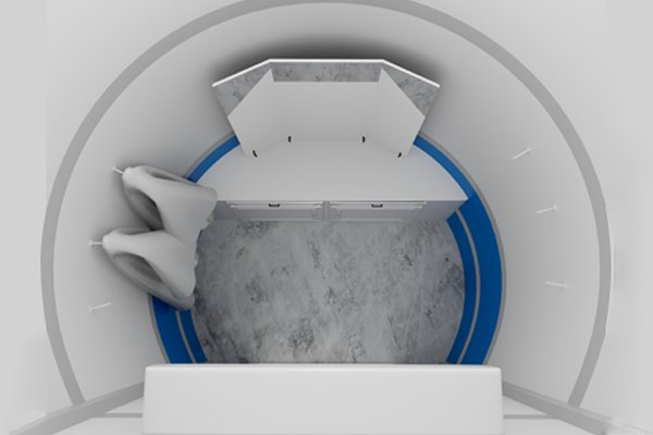 3d model interior of portable changing room or cabins