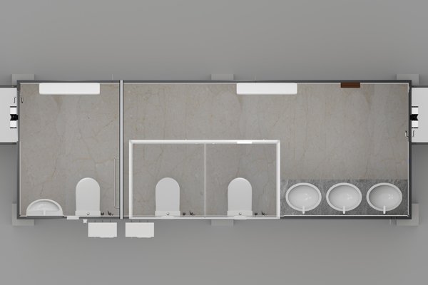 top view of portable luxury/VIP toilet interior